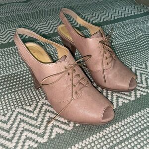 J Crew Tan Bridgeford Lace-up Platform Heels